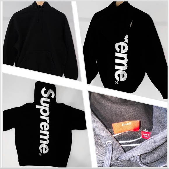 Supreme HoodieSatin Appliqué Hooded SweatshirtStyle: BlackSize: Smal